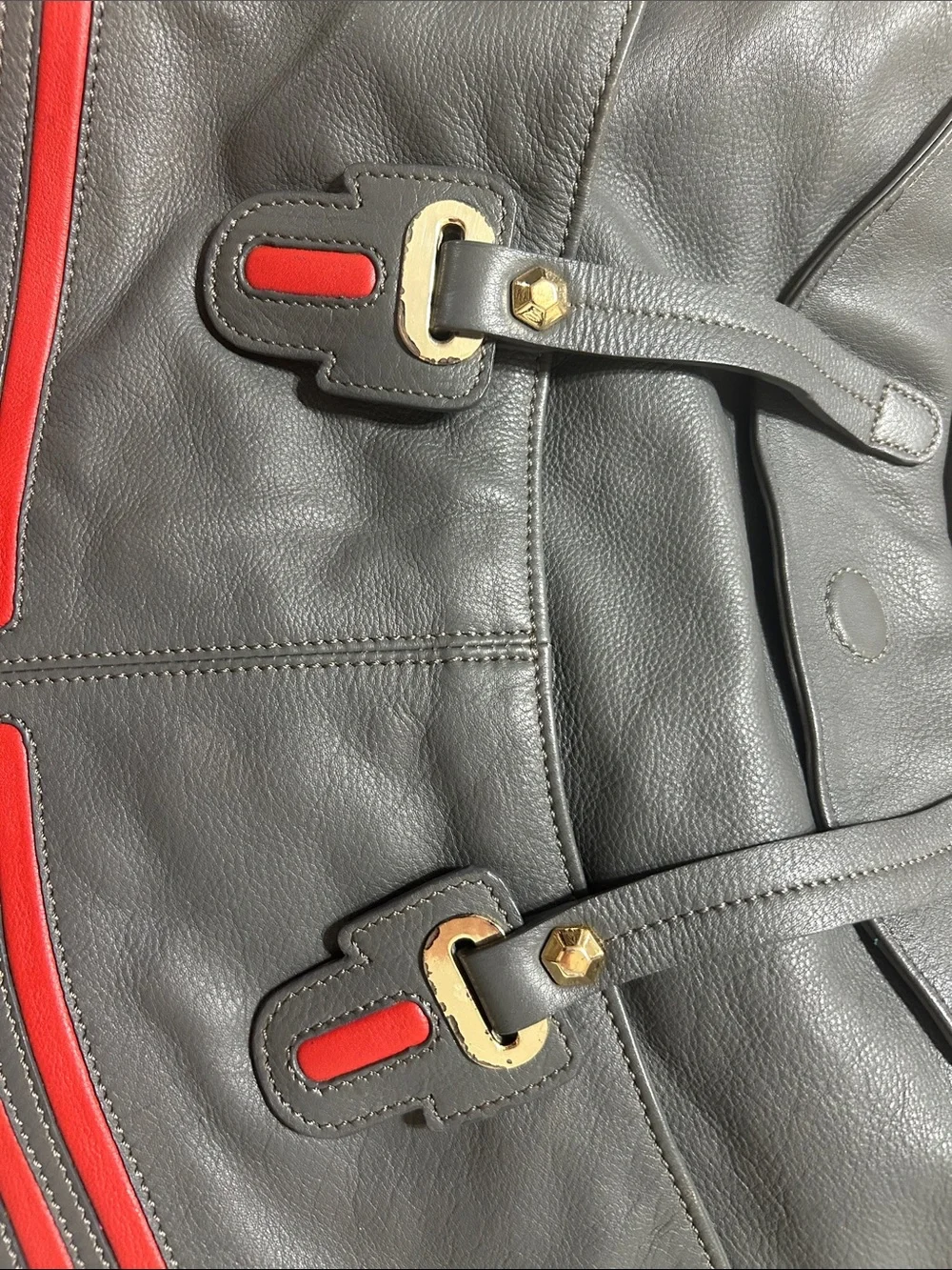orYANY Black Hobo Bag with Red Stripe Accents